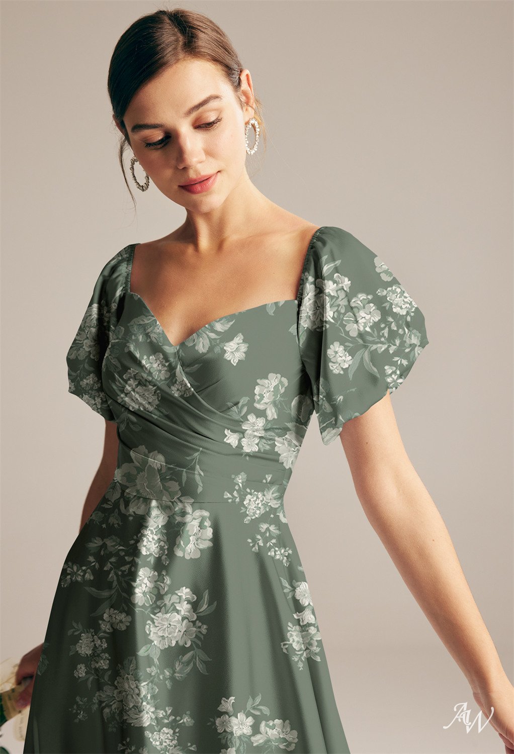 AW Dey Convertible Trumpet Teal Rose Satin Charmeuse Bridesmaid Dresses image3
